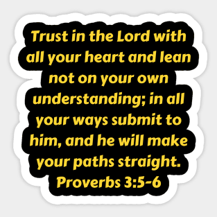 Bible Verse Proverbs 3:5-6 Sticker
